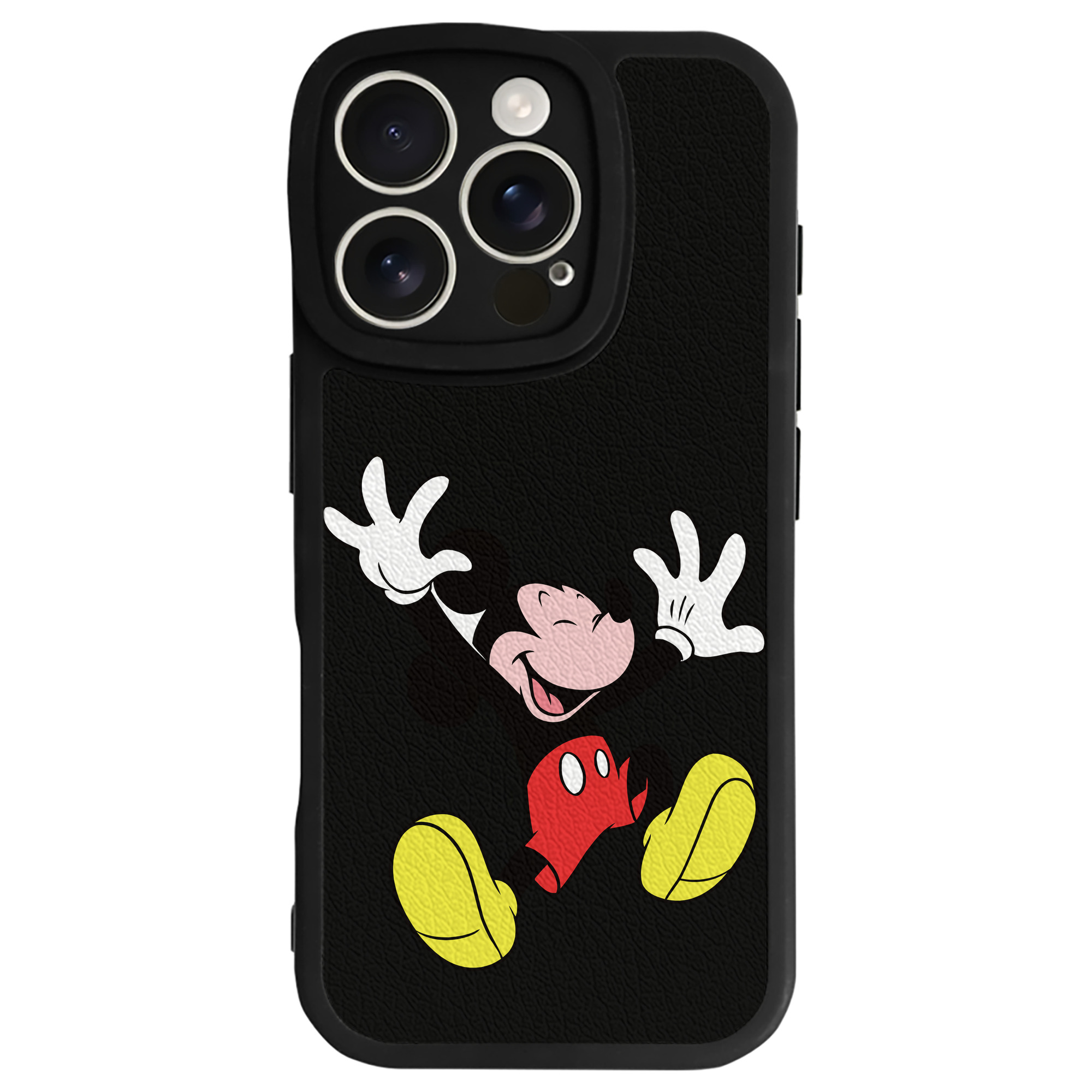 （画像用） ミッキーマウス Mickey Mouse 【iPhone 16シリーズ対応】シリコンスマホケース（レザー調） 材質：シリコン
